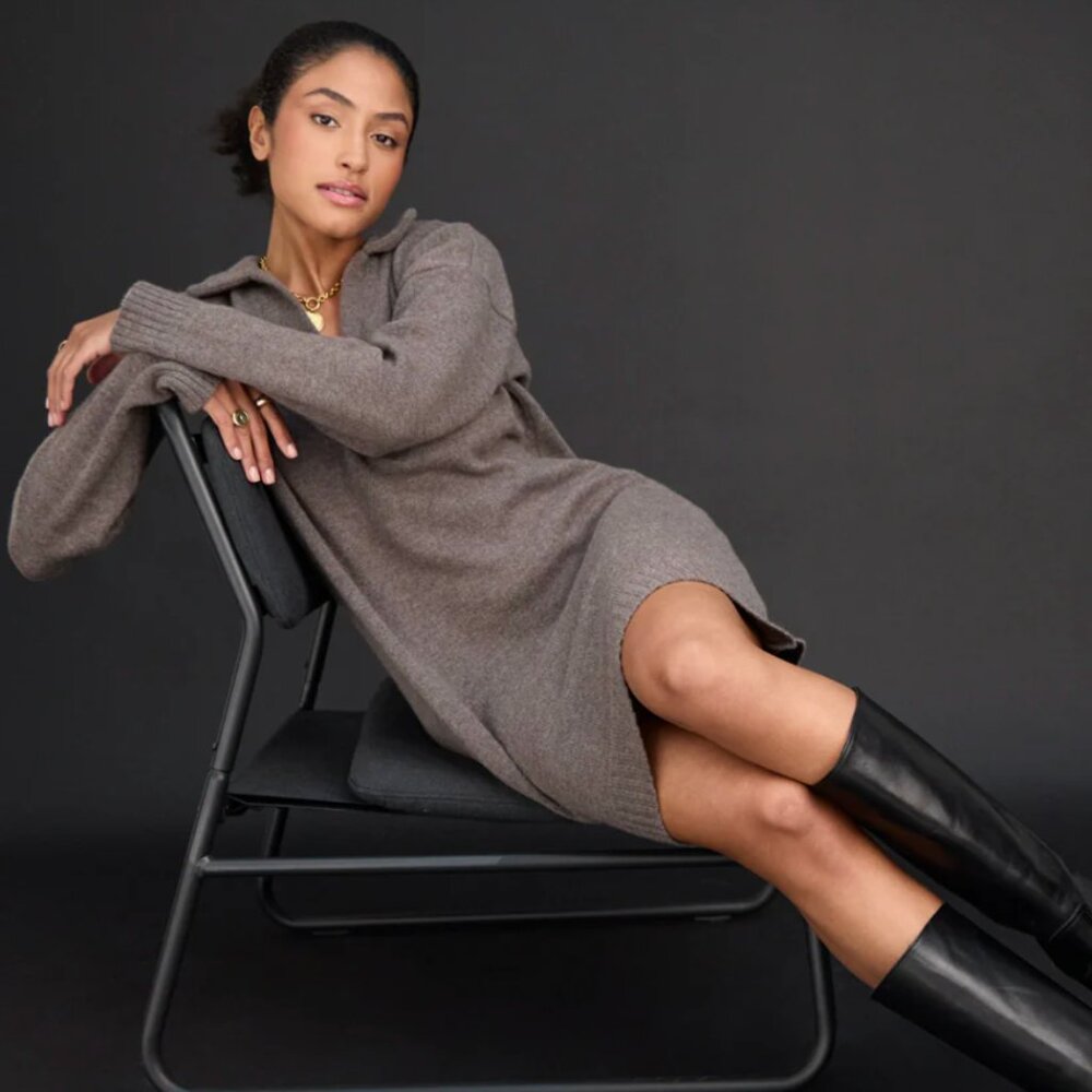 Songe Lab “LOURES” Wool–Cashmere Sweater Dress – Size 3